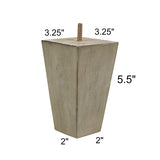 ProFurnitureParts Antique Gray 5.5" Tall Tapered Wood Sofa Legs w/Anti-Skid Pads, Leg Plates Included Set of 4