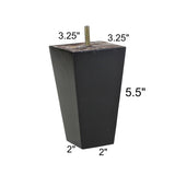 ProFurnitureParts Espresso 5.5" Tall Tapered Wood Sofa Legs w/Anti-Skid Pads, Leg Plates Included Set of 4