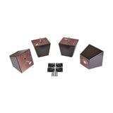 ProFurnitureParts 4" Inch Light Espresso Finish Square Tapered Pyramid Wood Sofa Legs and Leg Plates Set of 4