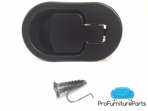 ProFurnitureParts Metal Recliner Handle Larger Face w/Screws & Cable Clip