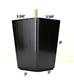ProFurnitureParts 5" Inch Espresso Finish Square Tapered Wood W/ Anti Skid Pads and Leg Plates Set of 4