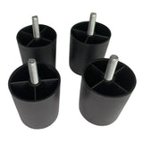 ProFurnitureParts 2.5" Inch Round Sofa Legs in Black Color, Sold as Set of 4, HDPE Plastic