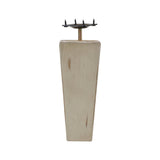 ProFurnitureParts 7" Inch Antique Gray Finish Square Tapered Pyramid Wood Sofa Legs Set of 4 w/Leg Plates