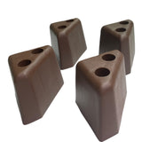 ProFurnitureParts 2.25" Tall Triangle Corner Sofa Legs, Brown Color, Set of 4, HDPE Plastic