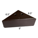 ProFurnitureParts 3" Tall Triangle Corner Plastic Sofa Legs in Brown, Set of 4