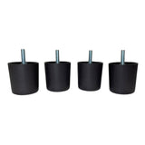 ProFurnitureParts 2" Brown Round HDPE PLastic Sofa Leg W/Bolt Set of 4