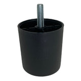 ProFurnitureParts 2" BLACK Round HDPE PLastic Sofa Leg W/Bolt Set of 4