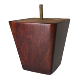 ProFurnitureParts 4" Inch Dark Cherry Finish Square Tapered Wood Sofa Legs W/ Leg Plates