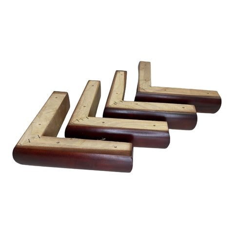 ProFurnitureParts 2" Tall Cherry L Shaped Corner Sofa Legs Set of 4