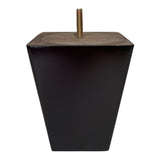 ProFurnitureParts 5" Inch Dark Walnut Finish Square Tapered Wood W/ Anti Skid Pads and Leg Plates Set of 4