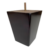 ProFurnitureParts 5" Inch Dark Walnut Finish Square Tapered Wood W/ Anti Skid Pads and Leg Plates Set of 4