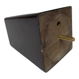 ProFurnitureParts 5" Inch Dark Walnut Finish Square Tapered Wood W/ Anti Skid Pads and Leg Plates Set of 4
