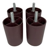 ProFurnitureParts 3" Brown Round HDPE Plastic Sofa Leg W/Bolt Set of 4