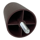 ProFurnitureParts 3" Brown Round HDPE Plastic Sofa Leg W/Bolt Set of 4