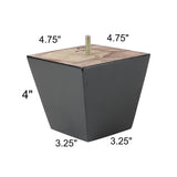 ProFurnitureParts 4" Inch Light Espresso Finish Square Tapered Pyramid Wood Sofa Legs and Leg Plates Set of 4