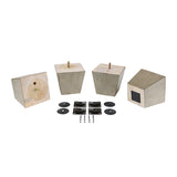 ProFurnitureParts Antique Gray 4" Tall Square Tapered Wood Sofa Legs w/Anti-Skid Pads, Leg Plates Included Set of 4