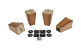 ProFurnitureParts Sandstone 5.5" Tall Tapered Wood Sofa Legs w/Anti-Skid Pads, Leg Plates Included Set of 4