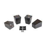 ProFurnitureParts 5" Inch Espresso Finish Square Tapered Wood W/ Anti Skid Pads and Leg Plates Set of 4